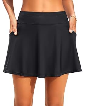 Amazon.com: Tempt Me Black Women's High Waisted Swim Skirt